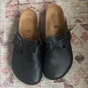Birkenstock 39 clogs size L8/M6 black cork perfect shape like new, slip on mule